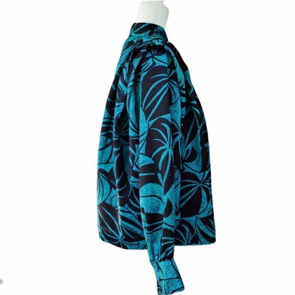 TJW by Mervyn's Vintage 80s 90s Secretary Greek Style Button Down Shirt Size 12 - Picture 8 of 16